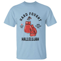 Hard Fought Hallelujah T Shirt Christian Boxing Gloves Bible Verse Faith - Wonder Print Shop