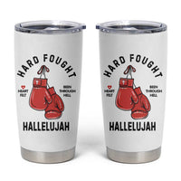 Hard Fought Hallelujah Tumbler Cup Christian Boxing Gloves Bible Verse Faith - Wonder Print Shop