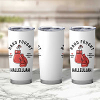 Hard Fought Hallelujah Tumbler Cup Christian Boxing Gloves Bible Verse Faith - Wonder Print Shop