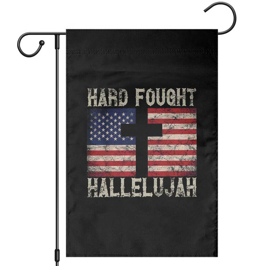 Hard Fought Hallelujah Garden Flag Patriotic Christian Faith American Flag - Wonder Print Shop
