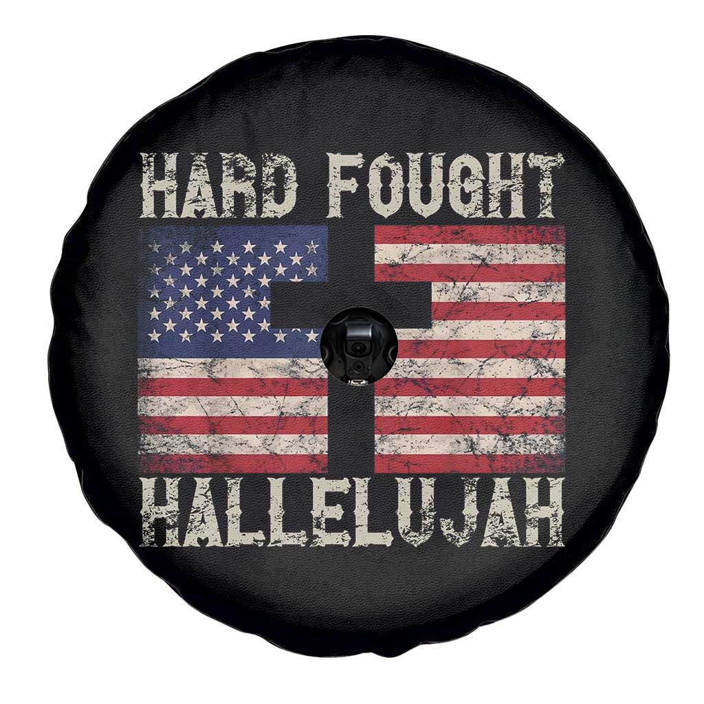 Hard Fought Hallelujah Spare Tire Cover Patriotic Christian Faith American Flag - Wonder Print Shop