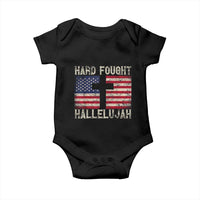 Hard Fought Hallelujah Baby Onesie Patriotic Christian Faith American Flag - Wonder Print Shop