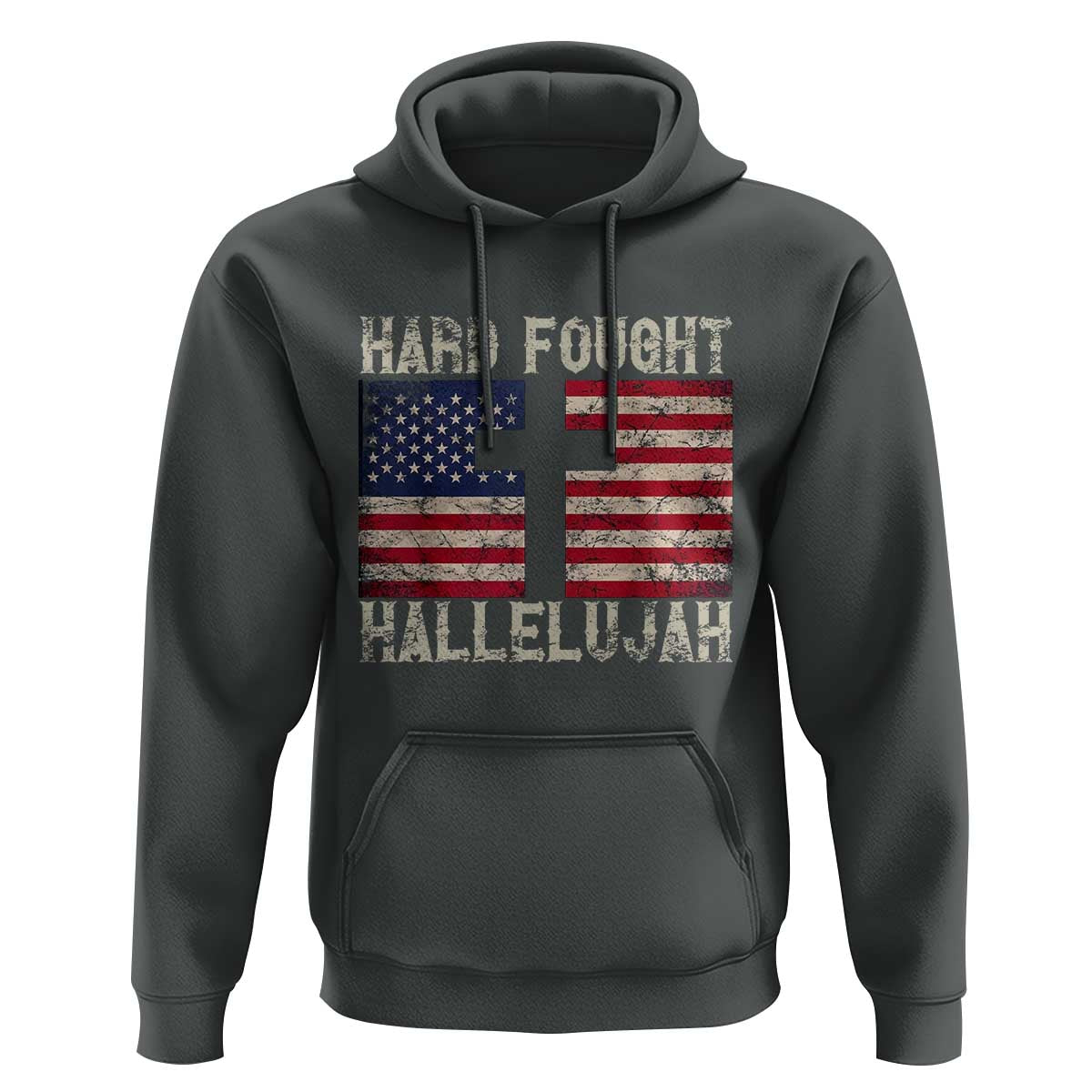 Hard Fought Hallelujah Hoodie Patriotic Christian Faith American Flag - Wonder Print Shop