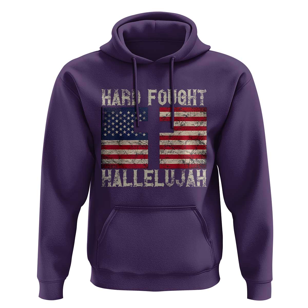 Hard Fought Hallelujah Hoodie Patriotic Christian Faith American Flag - Wonder Print Shop