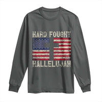 Hard Fought Hallelujah Long Sleeve Shirt Patriotic Christian Faith American Flag - Wonder Print Shop