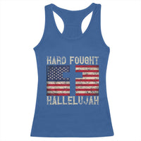 Hard Fought Hallelujah Racerback Tank Top Patriotic Christian Faith American Flag - Wonder Print Shop
