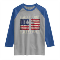 Hard Fought Hallelujah Raglan Shirt Patriotic Christian Faith American Flag - Wonder Print Shop