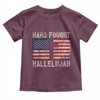 Hard Fought Hallelujah Toddler T Shirt Patriotic Christian Faith American Flag - Wonder Print Shop