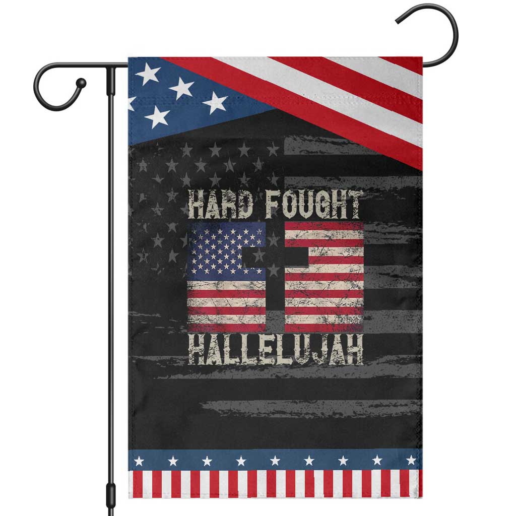 Hard Fought Hallelujah Garden Flag Patriotic Christian Faith American Flag