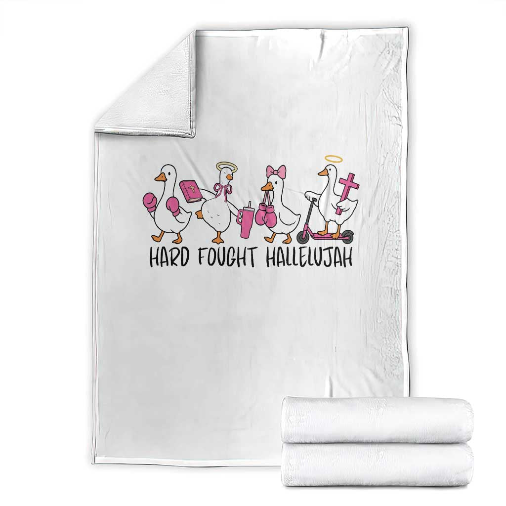 Hard Fought Hallelujah Throw Blanket Funny Christian Goose - Wonder Print Shop