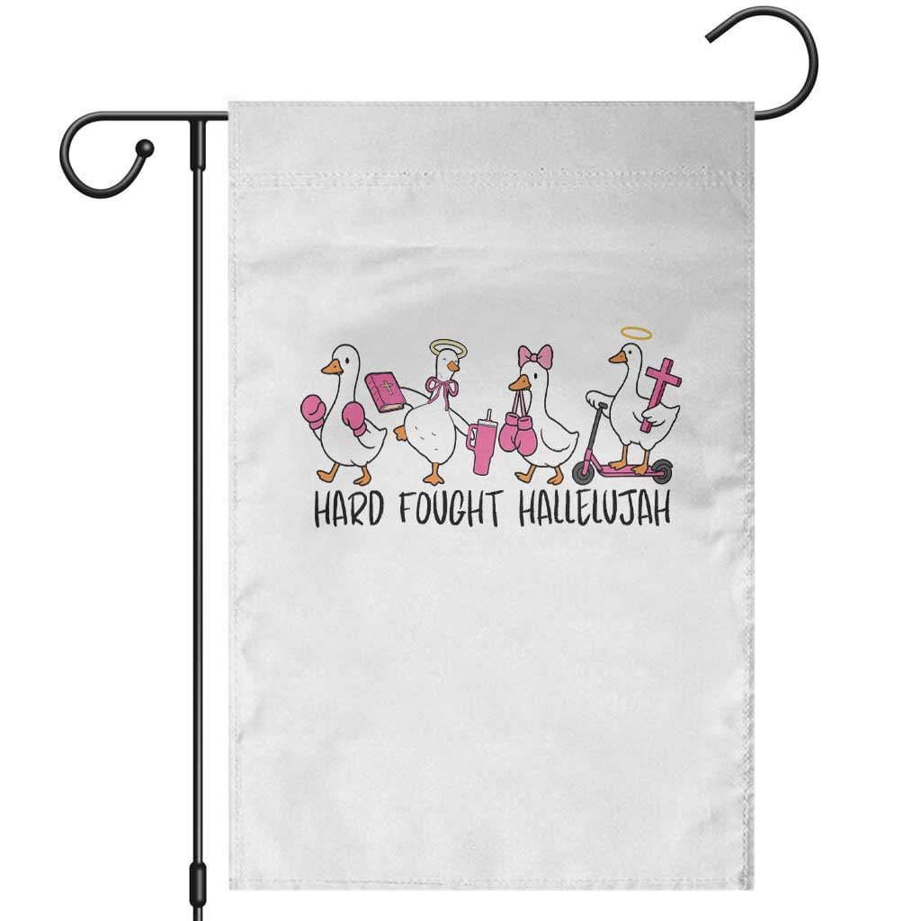 Hard Fought Hallelujah Garden Flag Funny Christian Goose - Wonder Print Shop