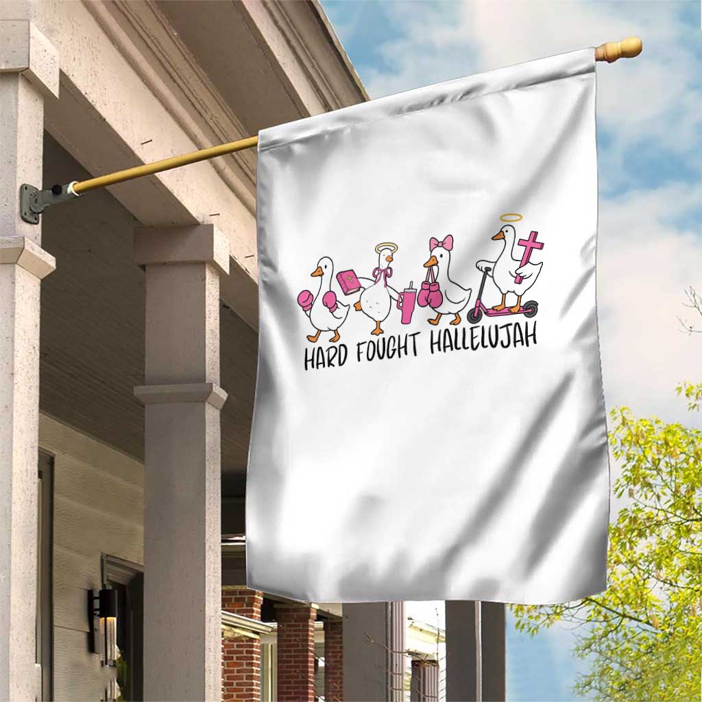 Hard Fought Hallelujah Garden Flag Funny Christian Goose - Wonder Print Shop