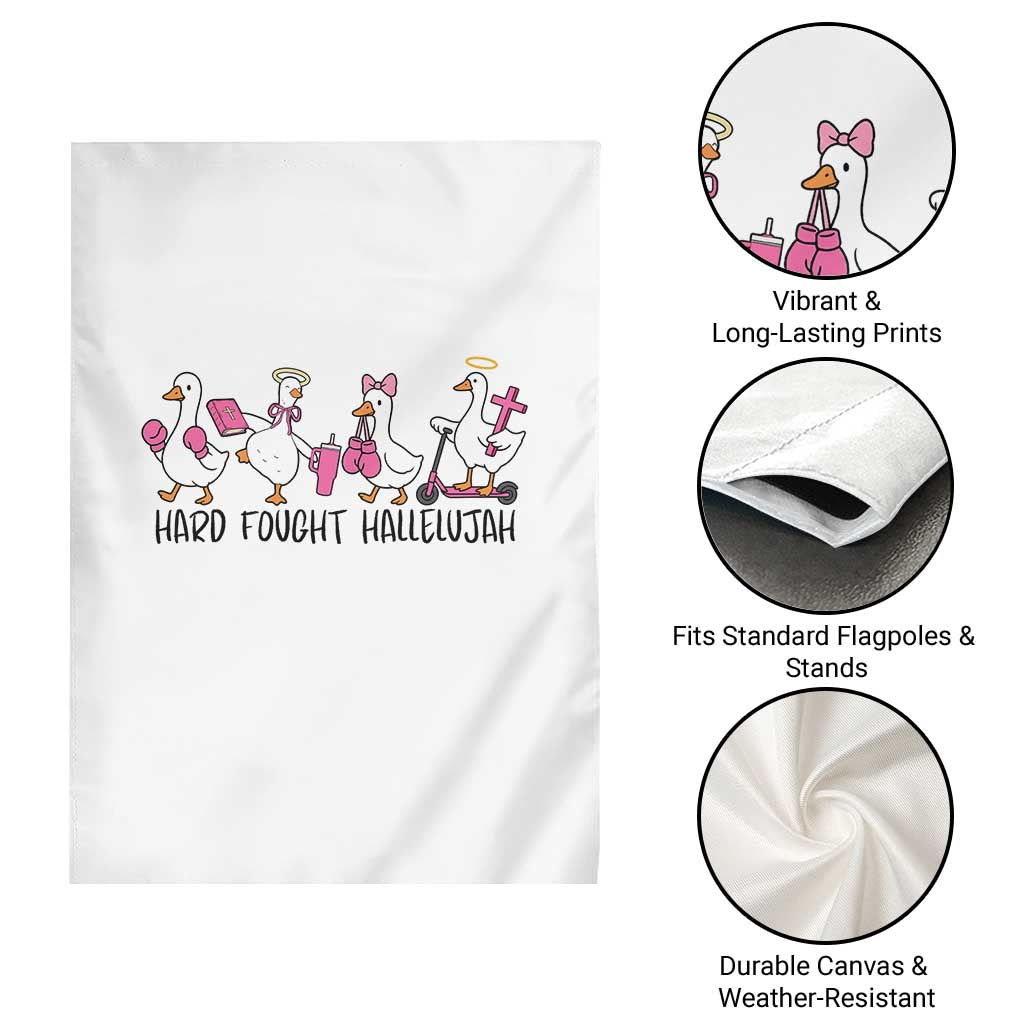 Hard Fought Hallelujah Garden Flag Funny Christian Goose - Wonder Print Shop