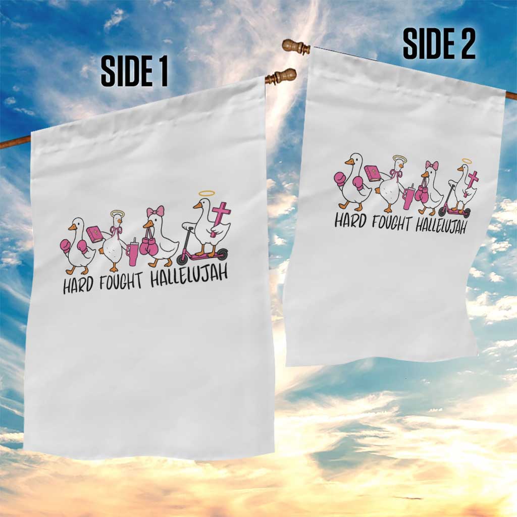 Hard Fought Hallelujah Garden Flag Funny Christian Goose - Wonder Print Shop