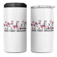 Hard Fought Hallelujah 4 in 1 Can Cooler Tumbler Funny Christian Goose - Wonder Print Shop