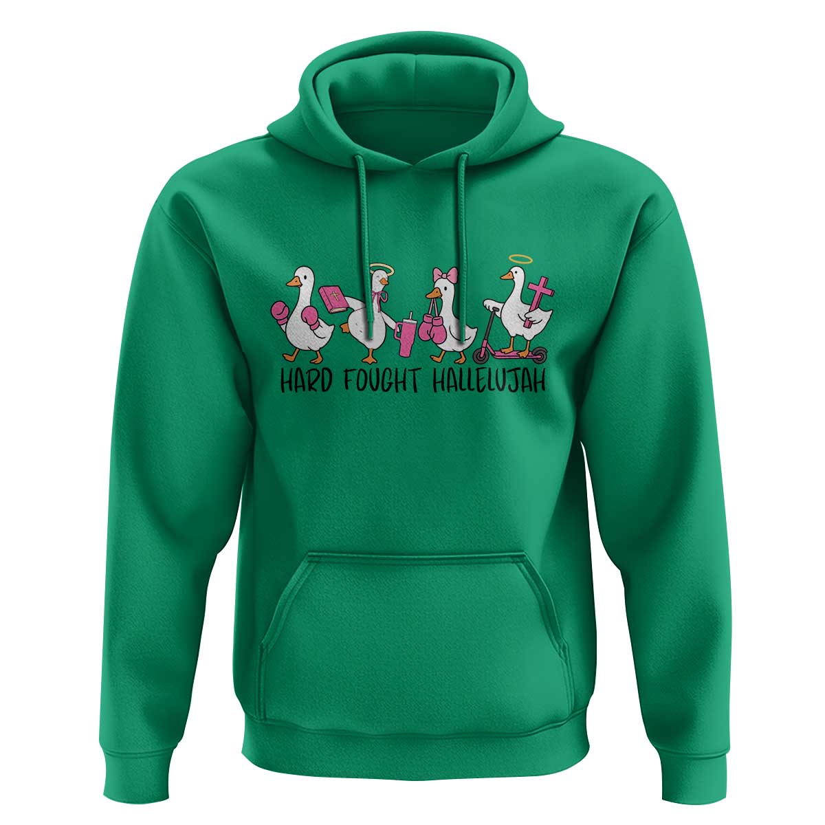 Hard Fought Hallelujah Hoodie Funny Christian Goose - Wonder Print Shop