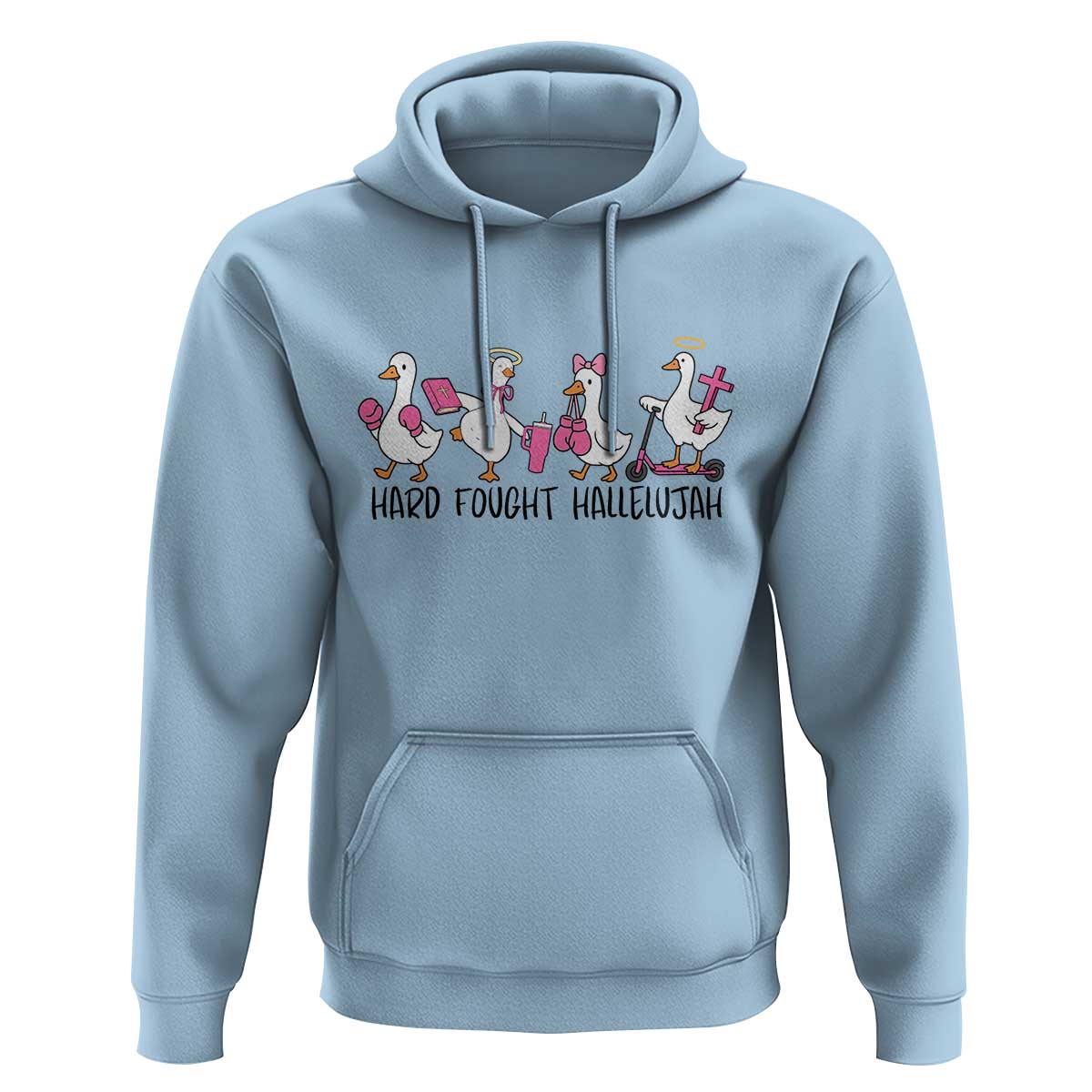 Hard Fought Hallelujah Hoodie Funny Christian Goose - Wonder Print Shop