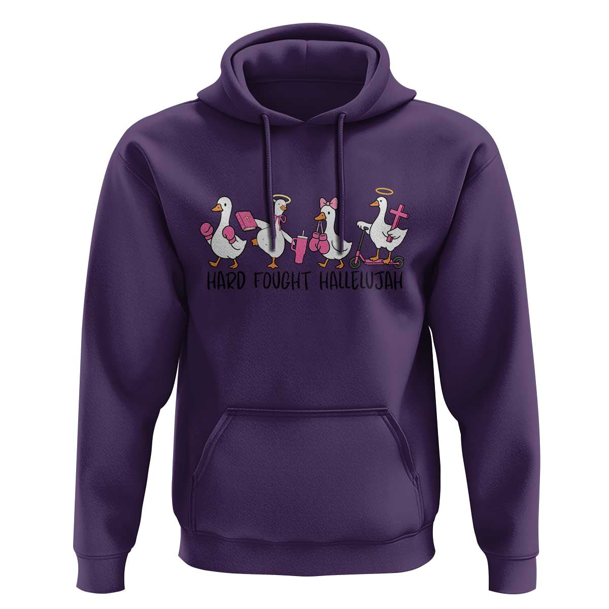 Hard Fought Hallelujah Hoodie Funny Christian Goose - Wonder Print Shop