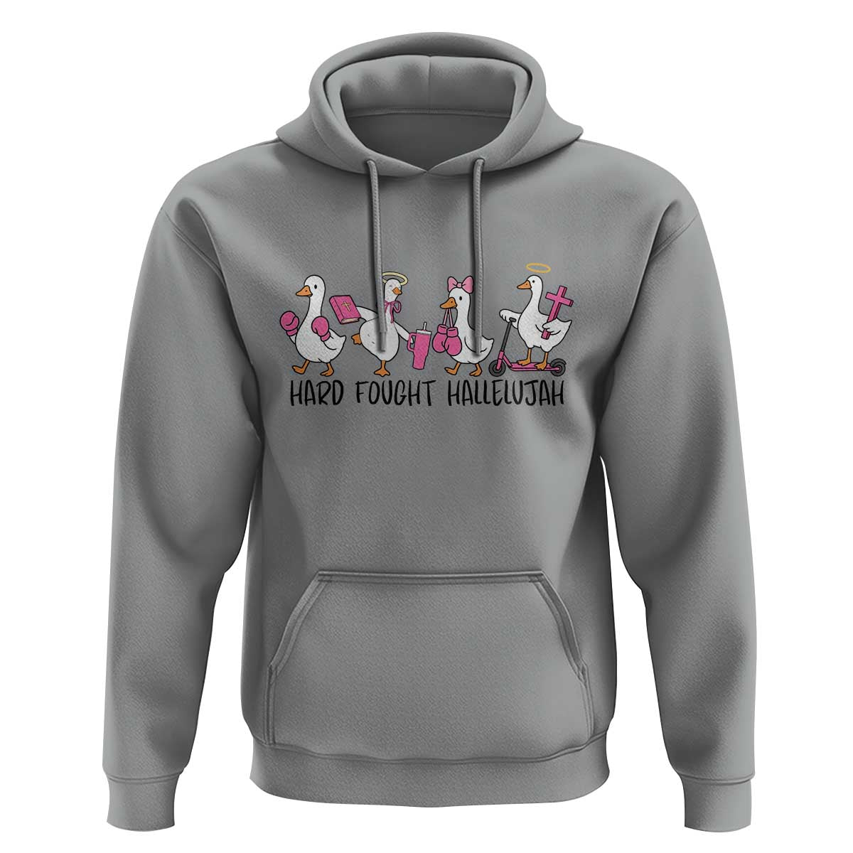 Hard Fought Hallelujah Hoodie Funny Christian Goose - Wonder Print Shop