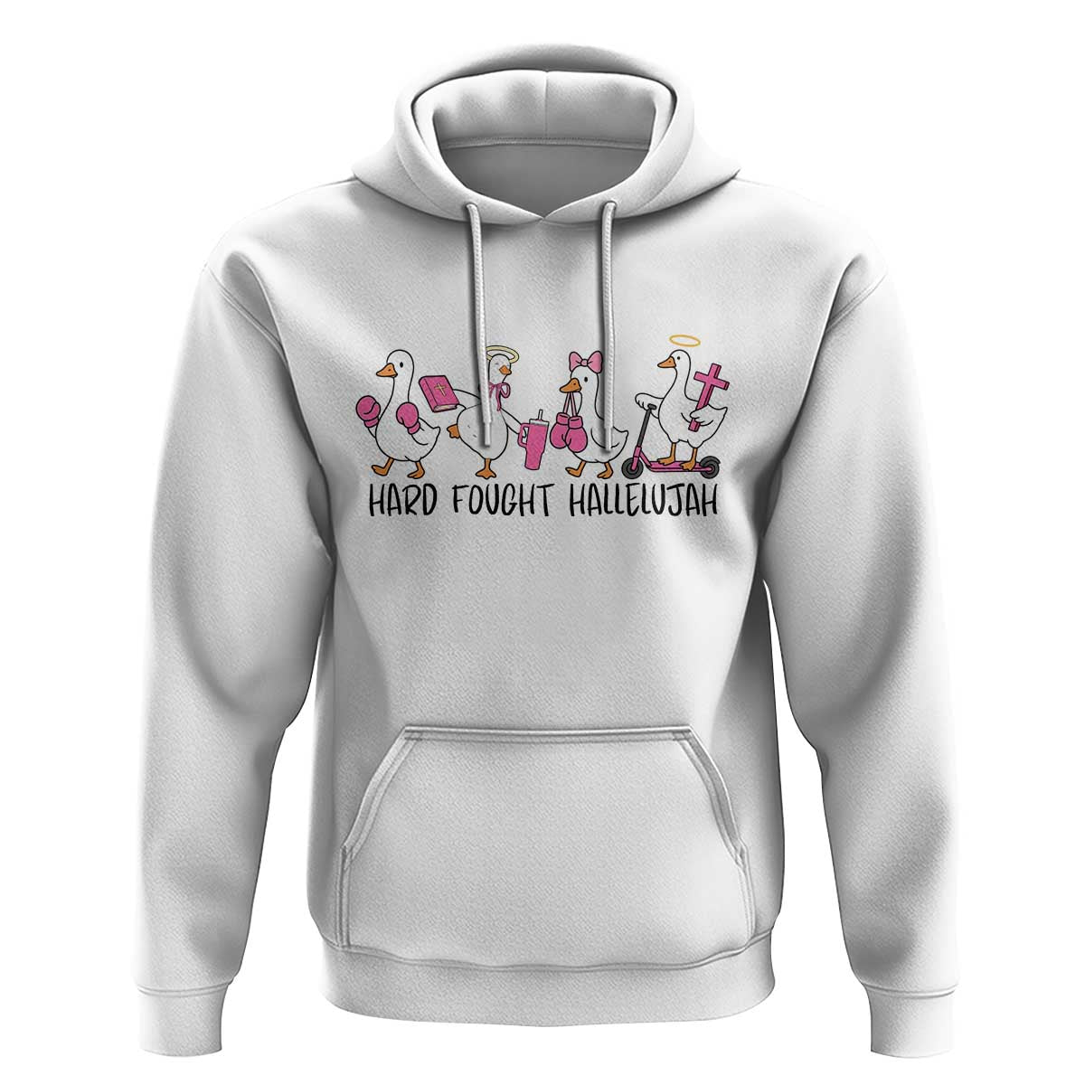 Hard Fought Hallelujah Hoodie Funny Christian Goose - Wonder Print Shop