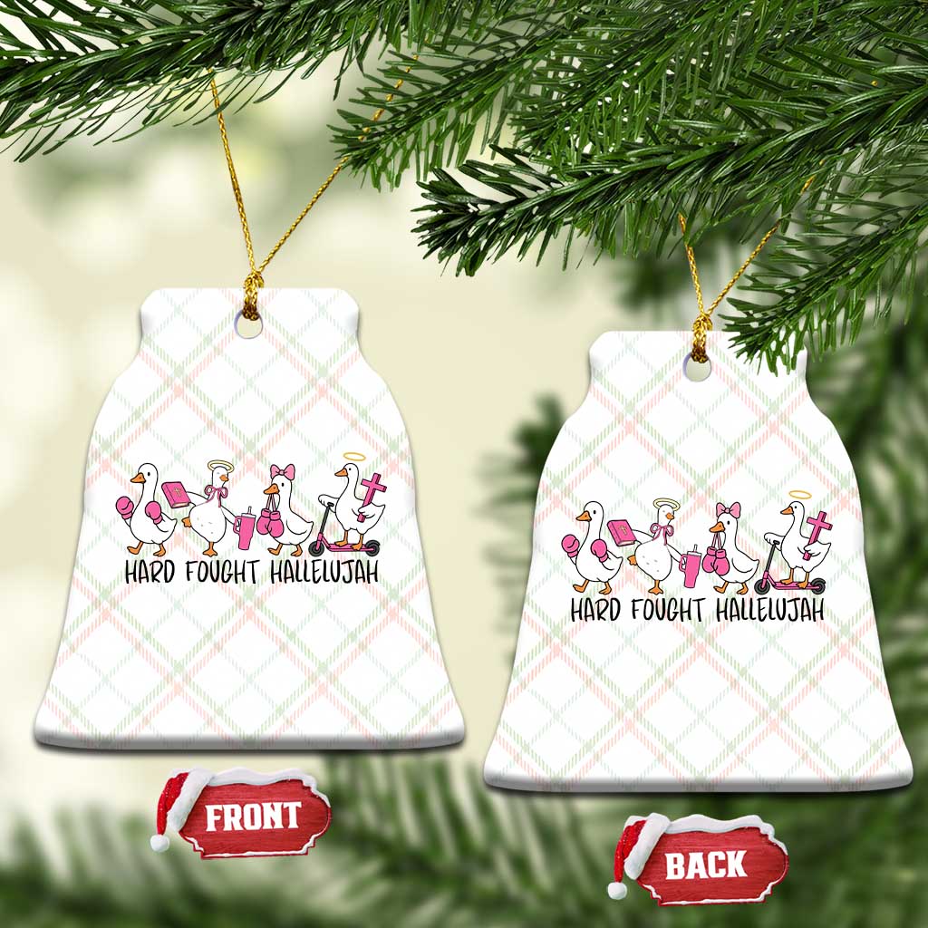 Hard Fought Hallelujah Ceramic Ornament Funny Christian Goose - Wonder Print Shop