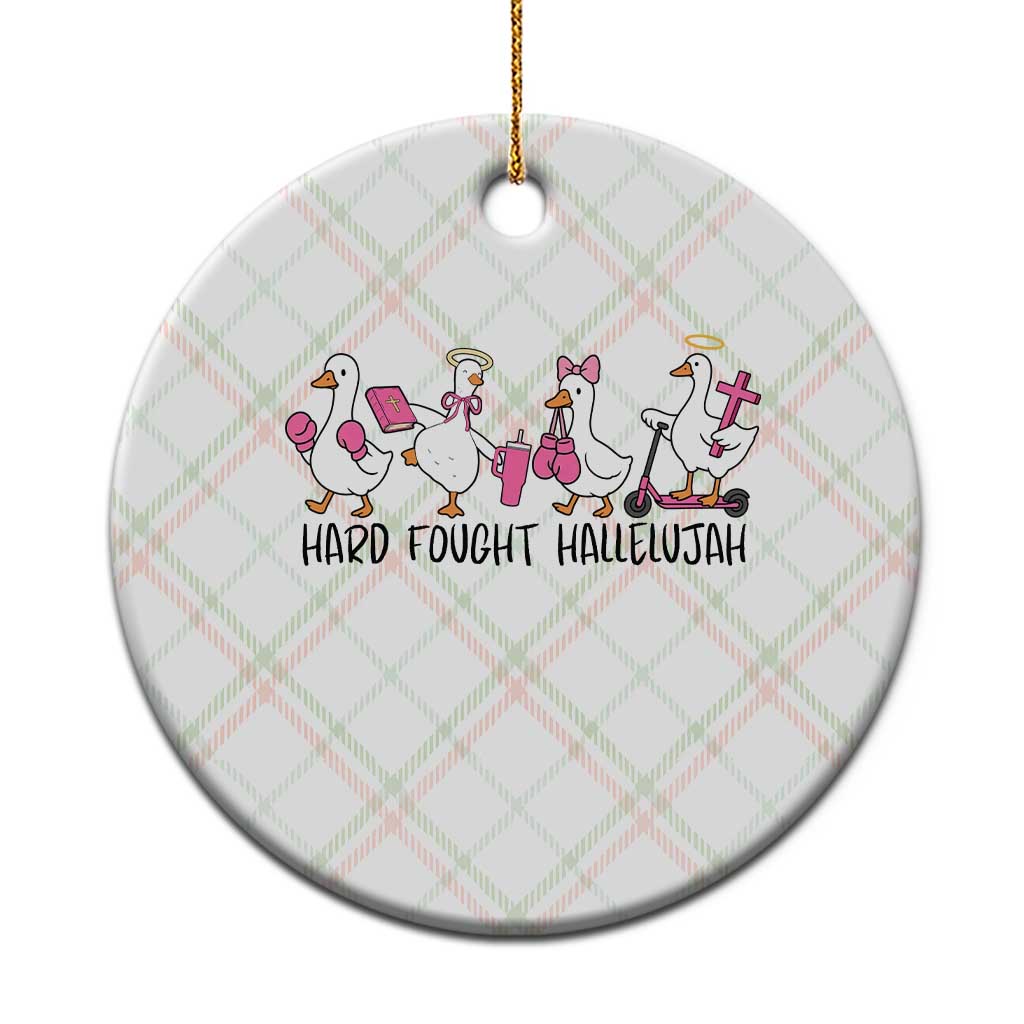 Hard Fought Hallelujah Ceramic Ornament Funny Christian Goose - Wonder Print Shop