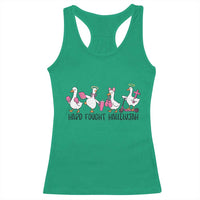Hard Fought Hallelujah Racerback Tank Top Funny Christian Goose - Wonder Print Shop