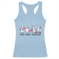 Hard Fought Hallelujah Racerback Tank Top Funny Christian Goose - Wonder Print Shop