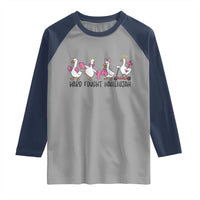 Hard Fought Hallelujah Raglan Shirt Funny Christian Goose - Wonder Print Shop