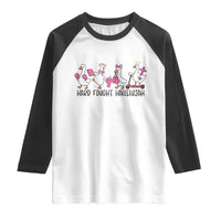Hard Fought Hallelujah Raglan Shirt Funny Christian Goose - Wonder Print Shop