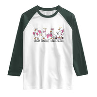 Hard Fought Hallelujah Raglan Shirt Funny Christian Goose - Wonder Print Shop
