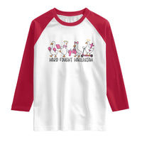 Hard Fought Hallelujah Raglan Shirt Funny Christian Goose - Wonder Print Shop