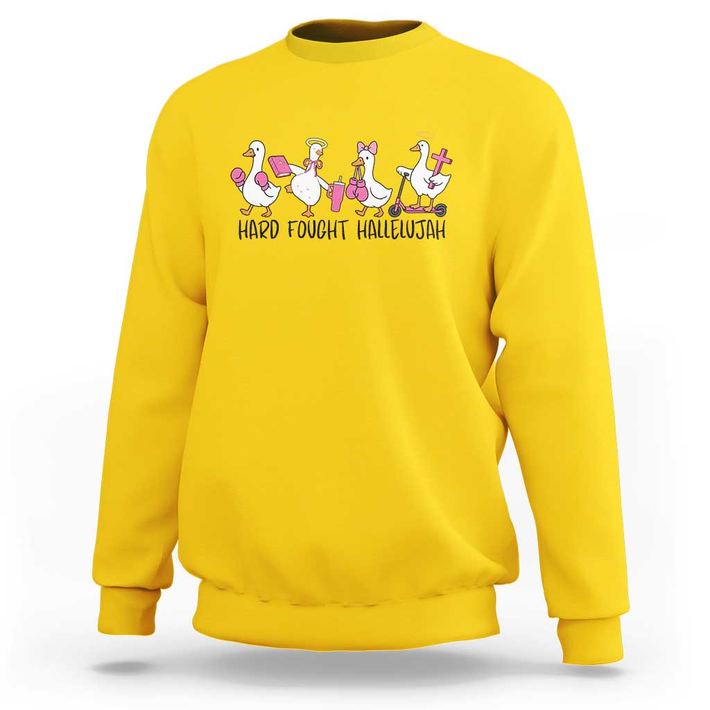 Hard Fought Hallelujah Sweatshirt Funny Christian Goose - Wonder Print Shop