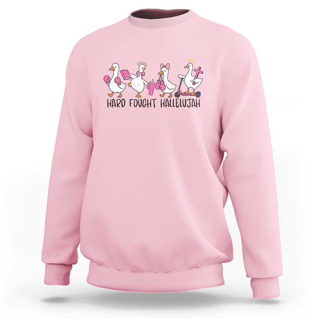 Hard Fought Hallelujah Sweatshirt Funny Christian Goose - Wonder Print Shop
