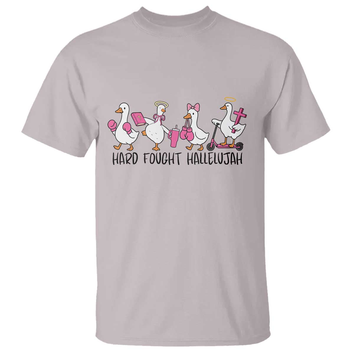 Hard Fought Hallelujah T Shirt Funny Christian Goose - Wonder Print Shop