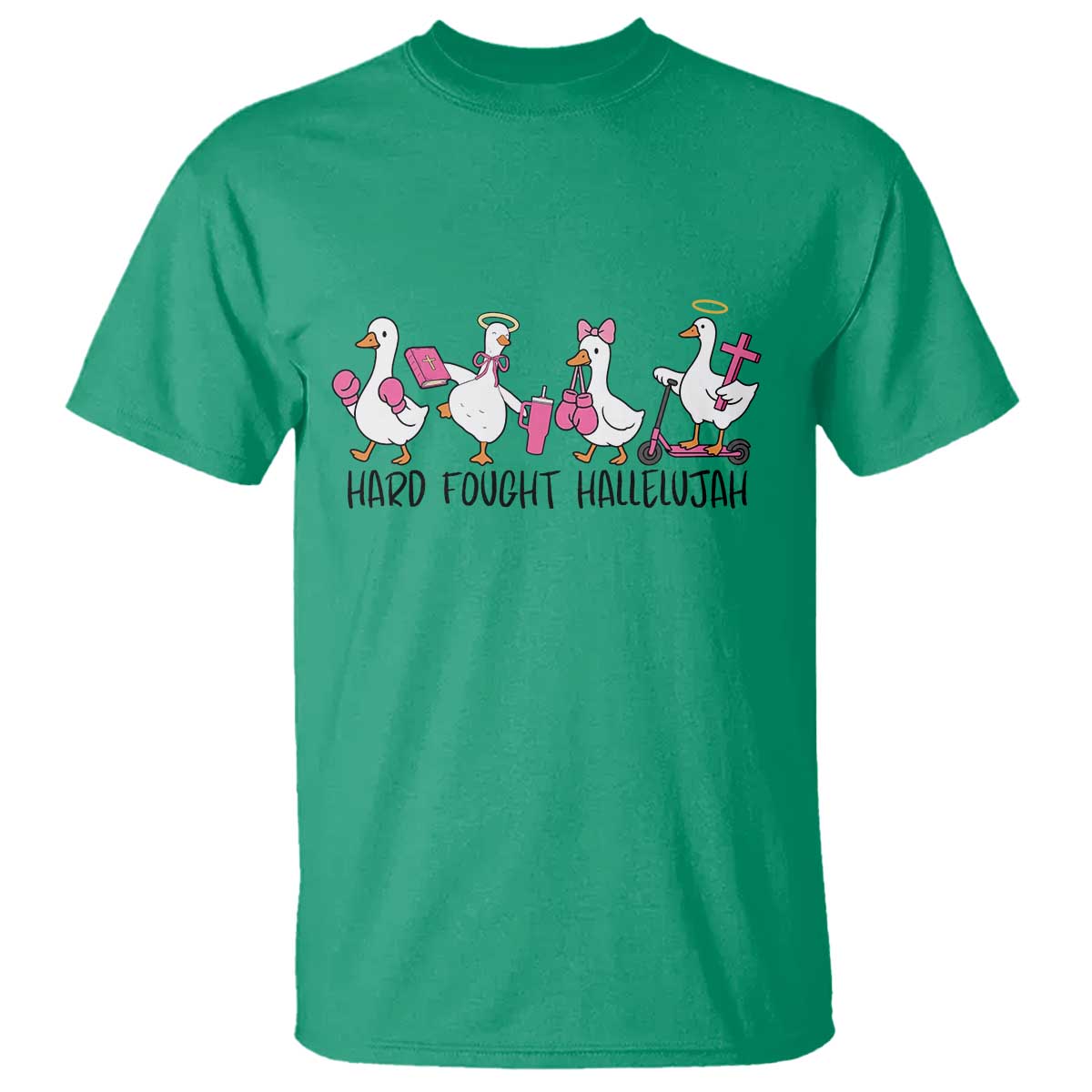 Hard Fought Hallelujah T Shirt Funny Christian Goose - Wonder Print Shop