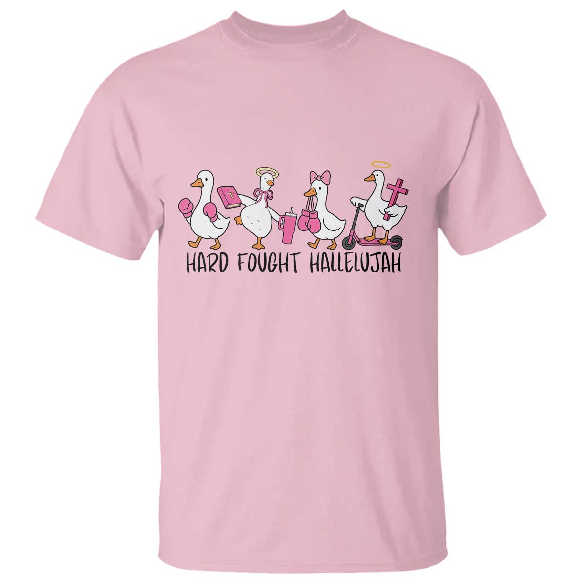 Hard Fought Hallelujah T Shirt Funny Christian Goose - Wonder Print Shop