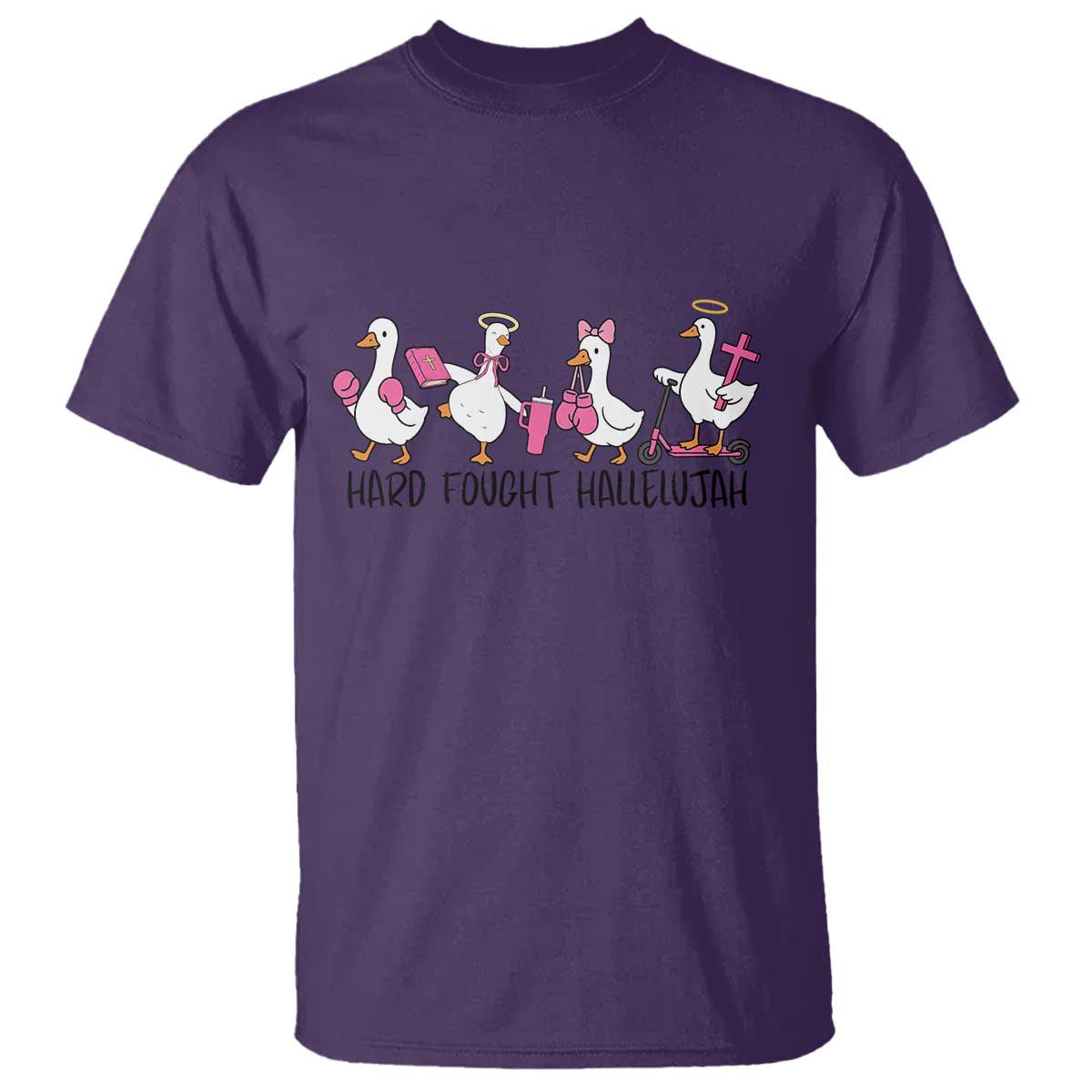 Hard Fought Hallelujah T Shirt Funny Christian Goose - Wonder Print Shop
