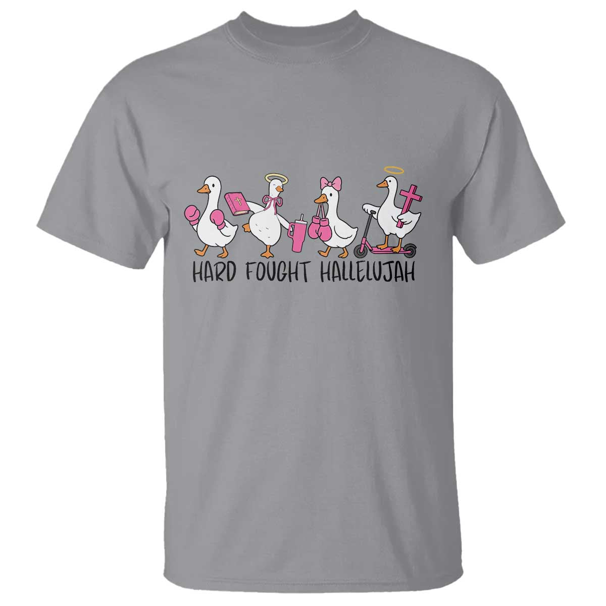 Hard Fought Hallelujah T Shirt Funny Christian Goose - Wonder Print Shop