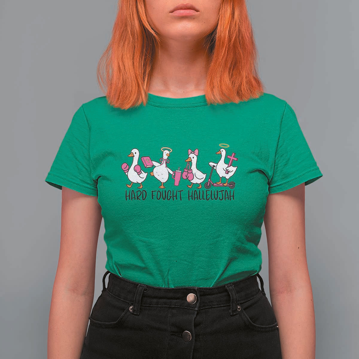 Hard Fought Hallelujah T Shirt For Women Funny Christian Goose - Wonder Print Shop