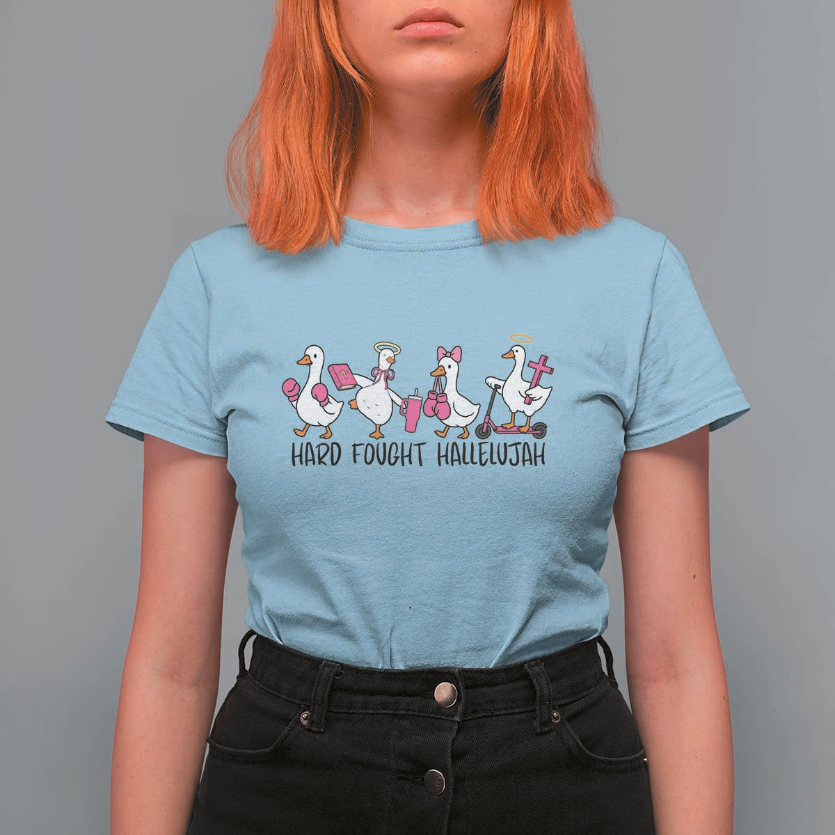 Hard Fought Hallelujah T Shirt For Women Funny Christian Goose - Wonder Print Shop