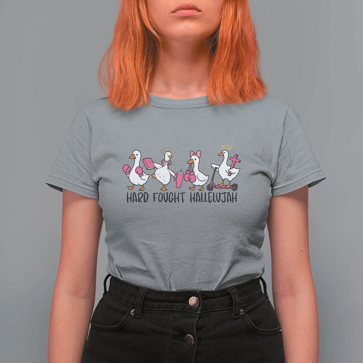 Hard Fought Hallelujah T Shirt For Women Funny Christian Goose - Wonder Print Shop