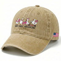 Hard Fought Hallelujah Washed Cotton Baseball Cap Funny Christian Goose