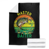 Funny Bass Fishing St Patricks Day Throw Blanket Master Baiter