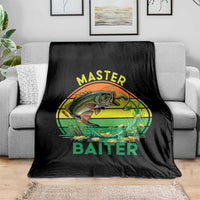Funny Bass Fishing St Patricks Day Throw Blanket Master Baiter