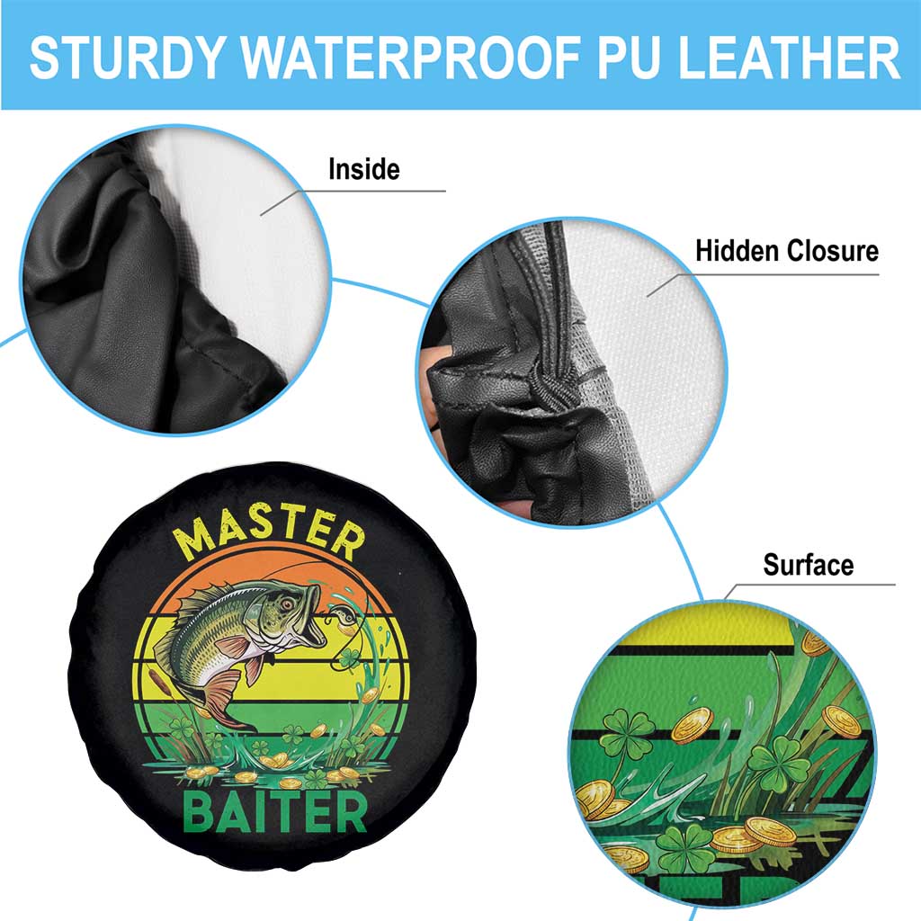 Funny Bass Fishing St Patricks Day Spare Tire Cover Master Baiter