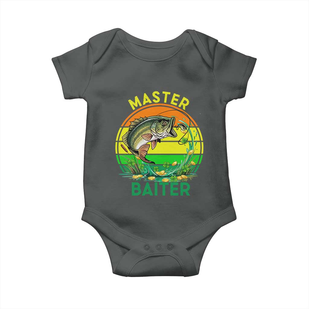 Funny Bass Fishing St Patricks Day Baby Onesie Master Baiter