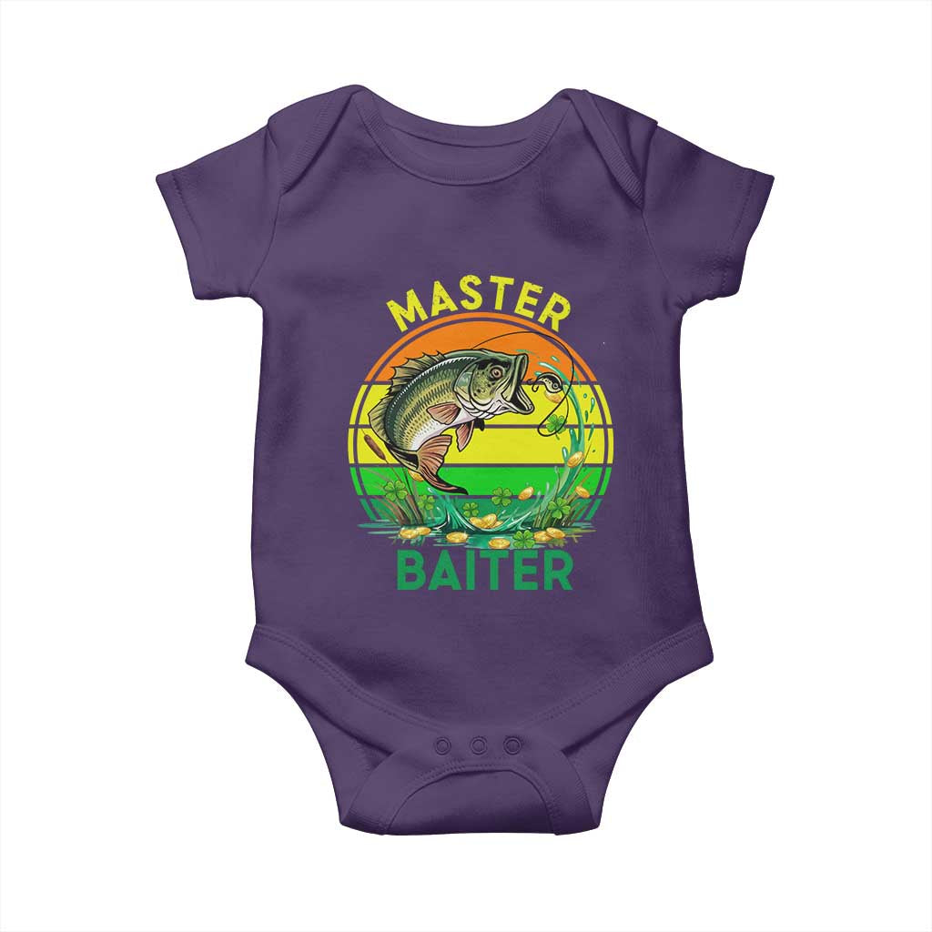 Funny Bass Fishing St Patricks Day Baby Onesie Master Baiter