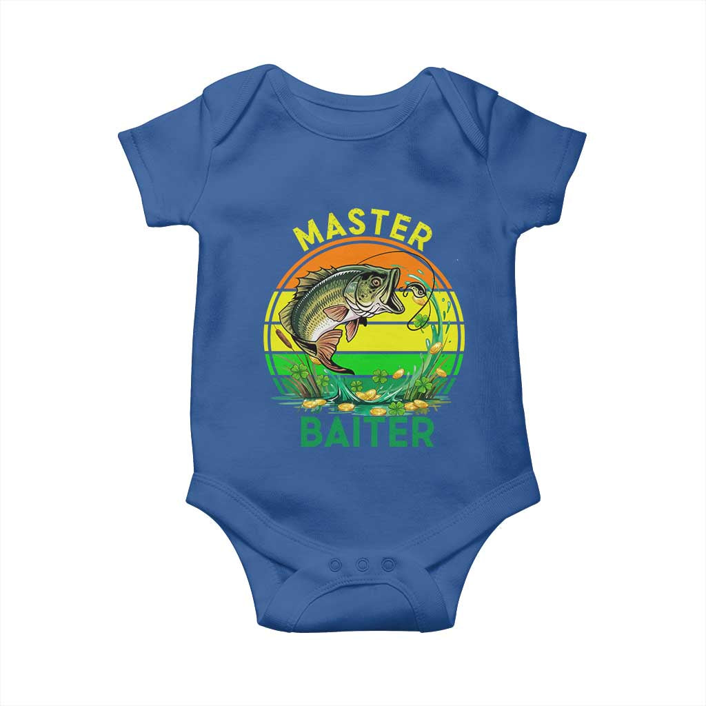 Funny Bass Fishing St Patricks Day Baby Onesie Master Baiter