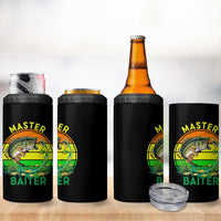 Funny Bass Fishing St Patricks Day 4 in 1 Can Cooler Tumbler Master Baiter